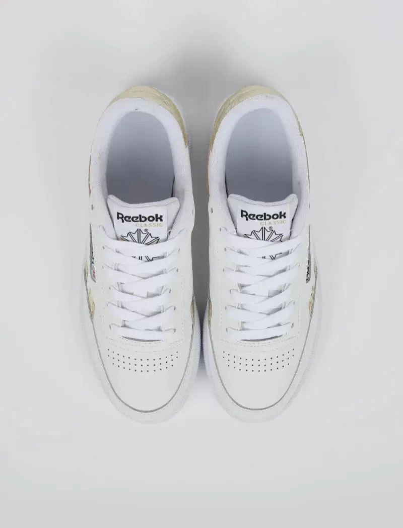 Reebok Womens Club C Revenge Trainer White / Gold Mt / White