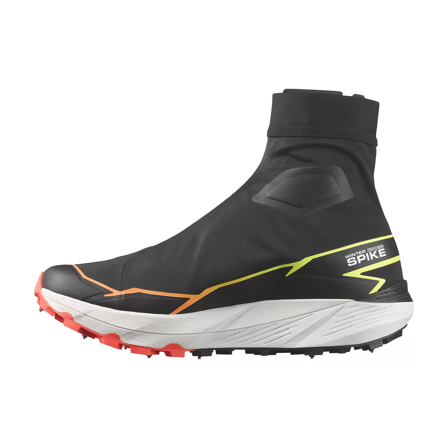 Salomon Winter Cross Spike  Black/Fiery Coral/Safety Yellow