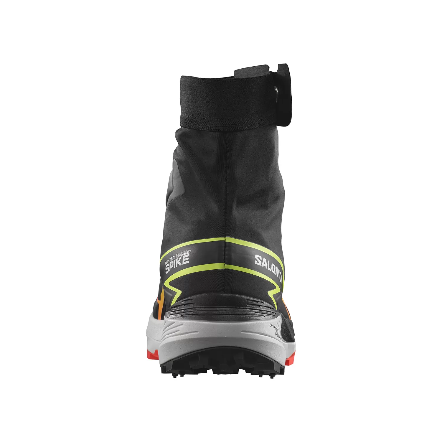 Salomon Winter Cross Spike  Black/Fiery Coral/Safety Yellow