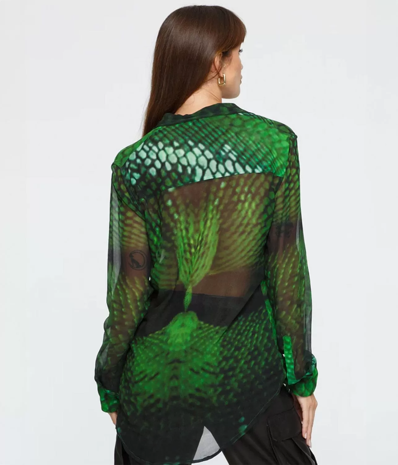 SCALED SILK SHIRT- GREEN