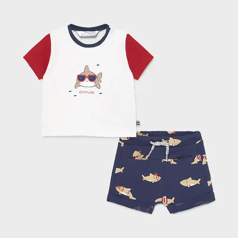 Set With Shorts for Newborn Boy Tomato