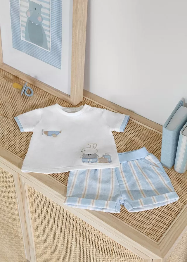 Shorts set for newborn boy - White