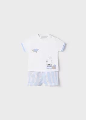 Shorts set for newborn boy - White