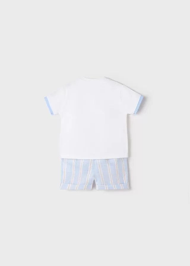 Shorts set for newborn boy - White