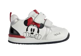 SNEAKERS GEOX PRIMI PASSI BAMBINA BABY B RISHON G. A - NAPPA+SINT.PER WHITE/BLACK DISNEY B350LA 085NF C0404