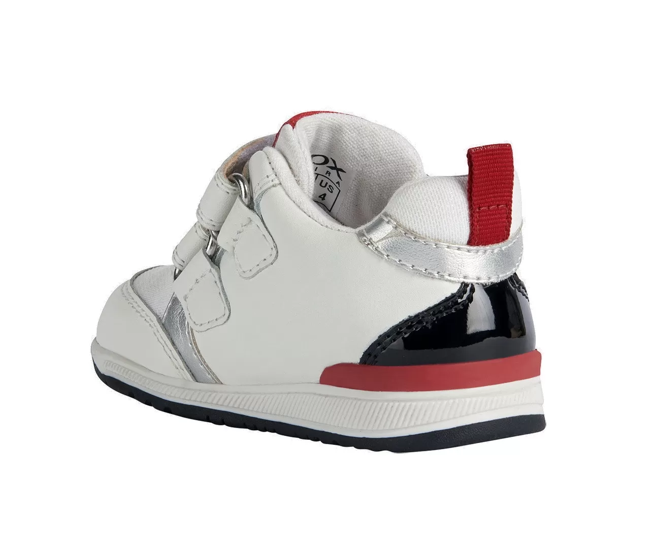 SNEAKERS GEOX PRIMI PASSI BAMBINA BABY B RISHON G. A - NAPPA+SINT.PER WHITE/BLACK DISNEY B350LA 085NF C0404