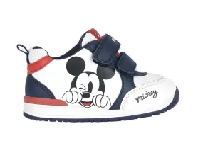 SNEAKERS GEOX PRIMI PASSI BAMBINO  GEOX BABY B RISHON B. B - NAPPA+GEOBUCK  WHITE/NAVY DISNEY B350RB 8554 C0899