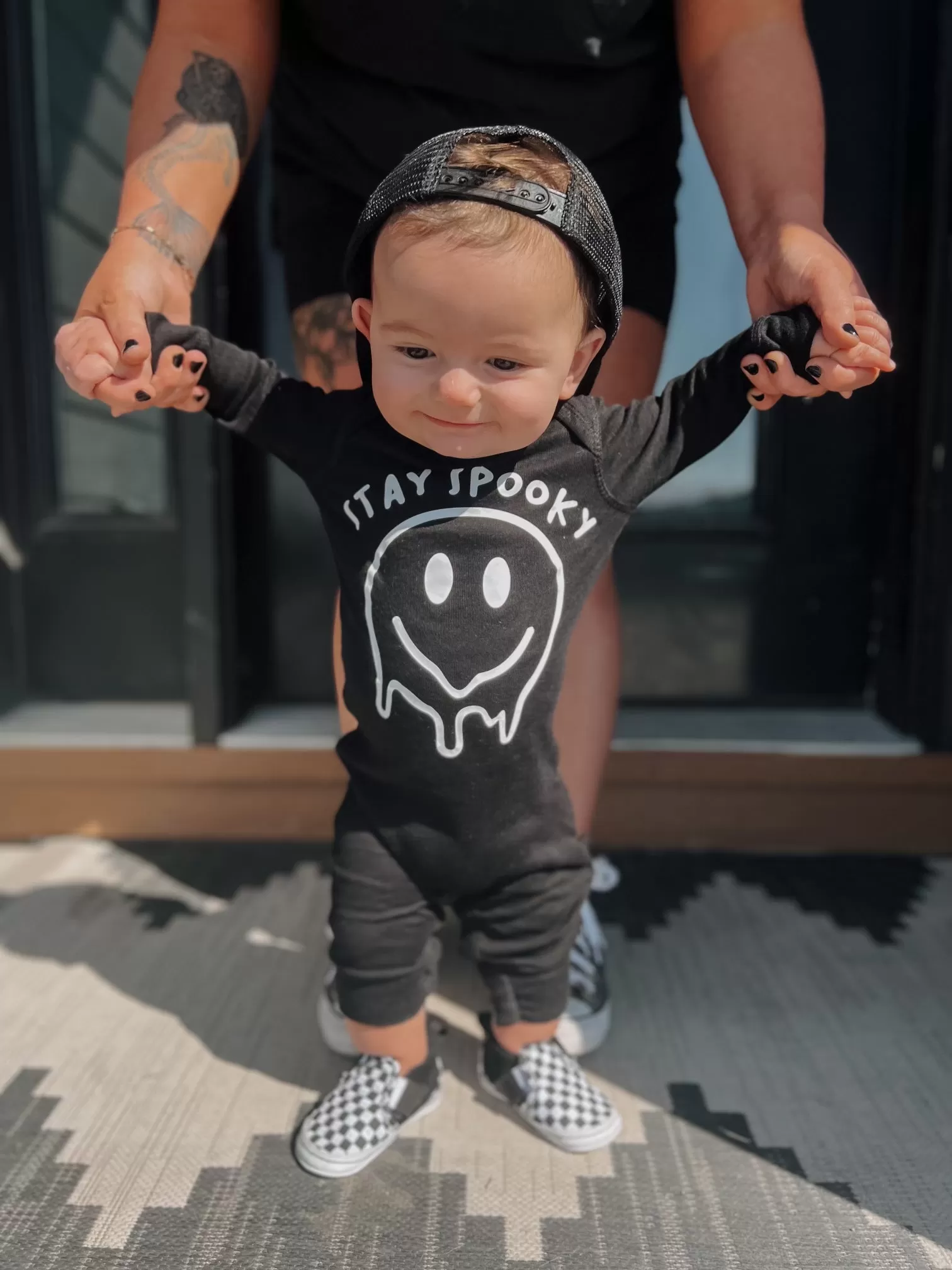 STAY SPOOKY BABY JUMPSUIT | BLACK