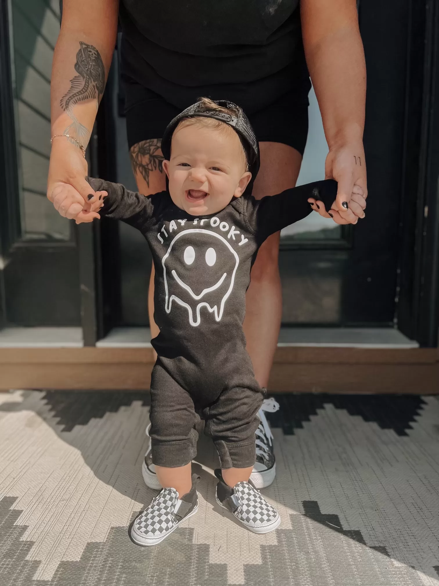 STAY SPOOKY BABY JUMPSUIT | BLACK