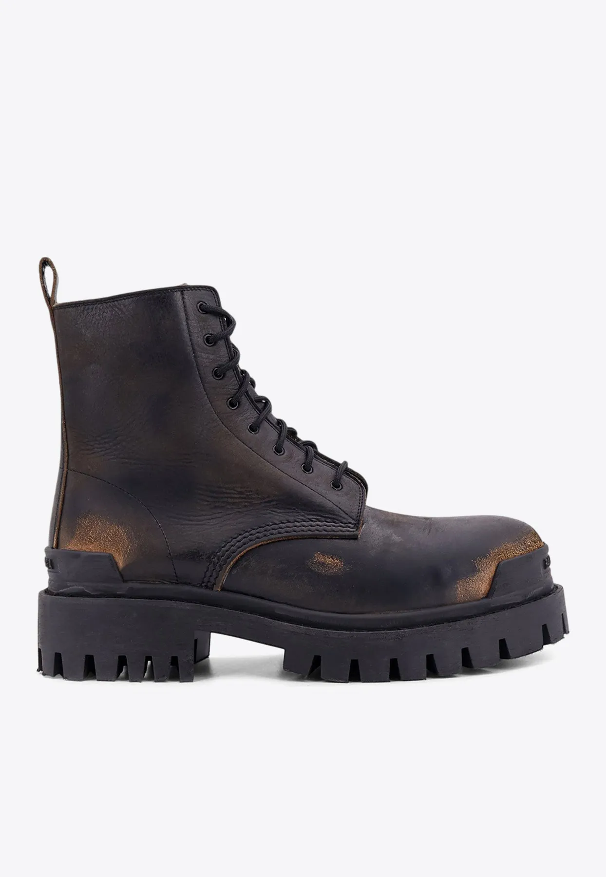 Strike Distressed Leather Combat Boots