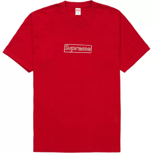 Supreme KAWS Chalk Logo Tee Red