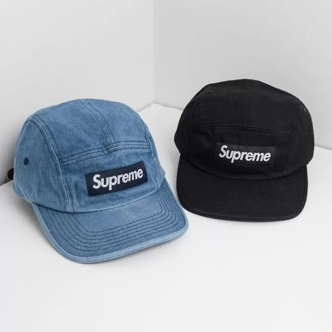 Supreme Washed Chino Twill Camp Cap Black