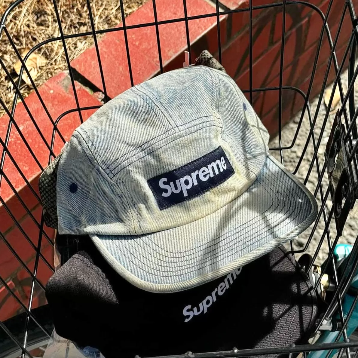 Supreme Washed Chino Twill Camp Cap Washed Denim