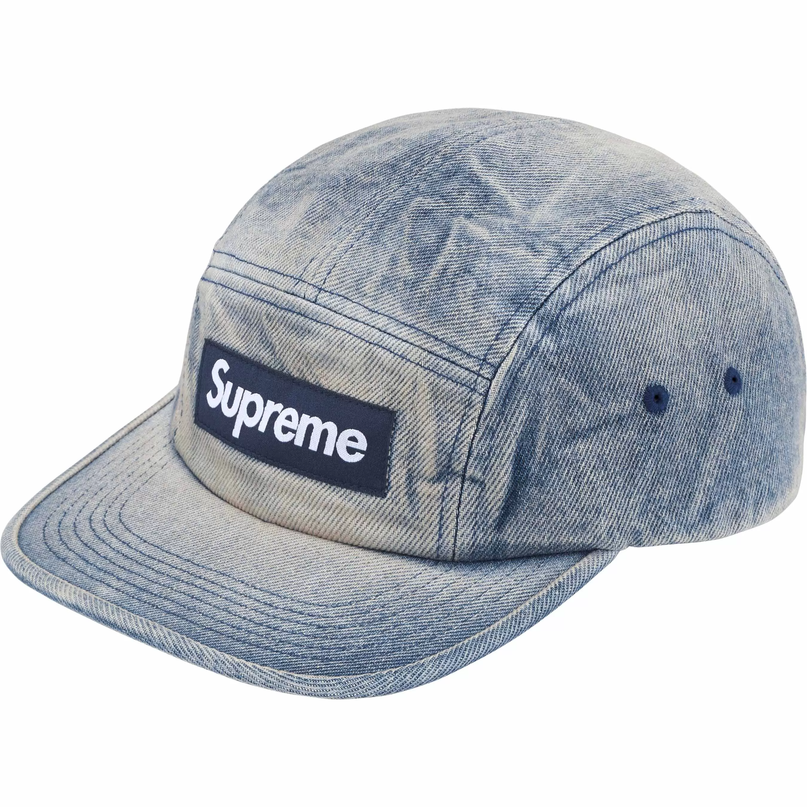 Supreme Washed Chino Twill Camp Cap Washed Denim