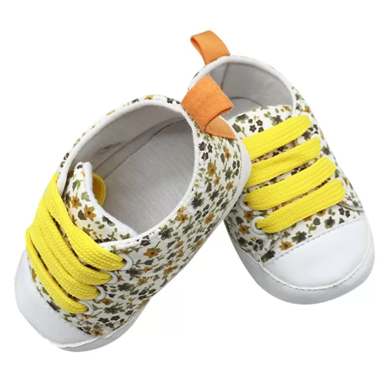 Toddler Kids Casual Lace-Up Sneaker Soft Soled Baby Crib Shoes First Walkers 0-18M