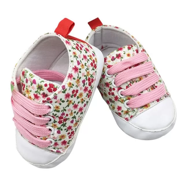 Toddler Kids Casual Lace-Up Sneaker Soft Soled Baby Crib Shoes First Walkers 0-18M