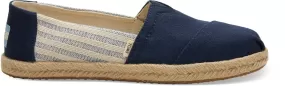 TOMS  Ladies Navy  Stripe Canvas Slip on