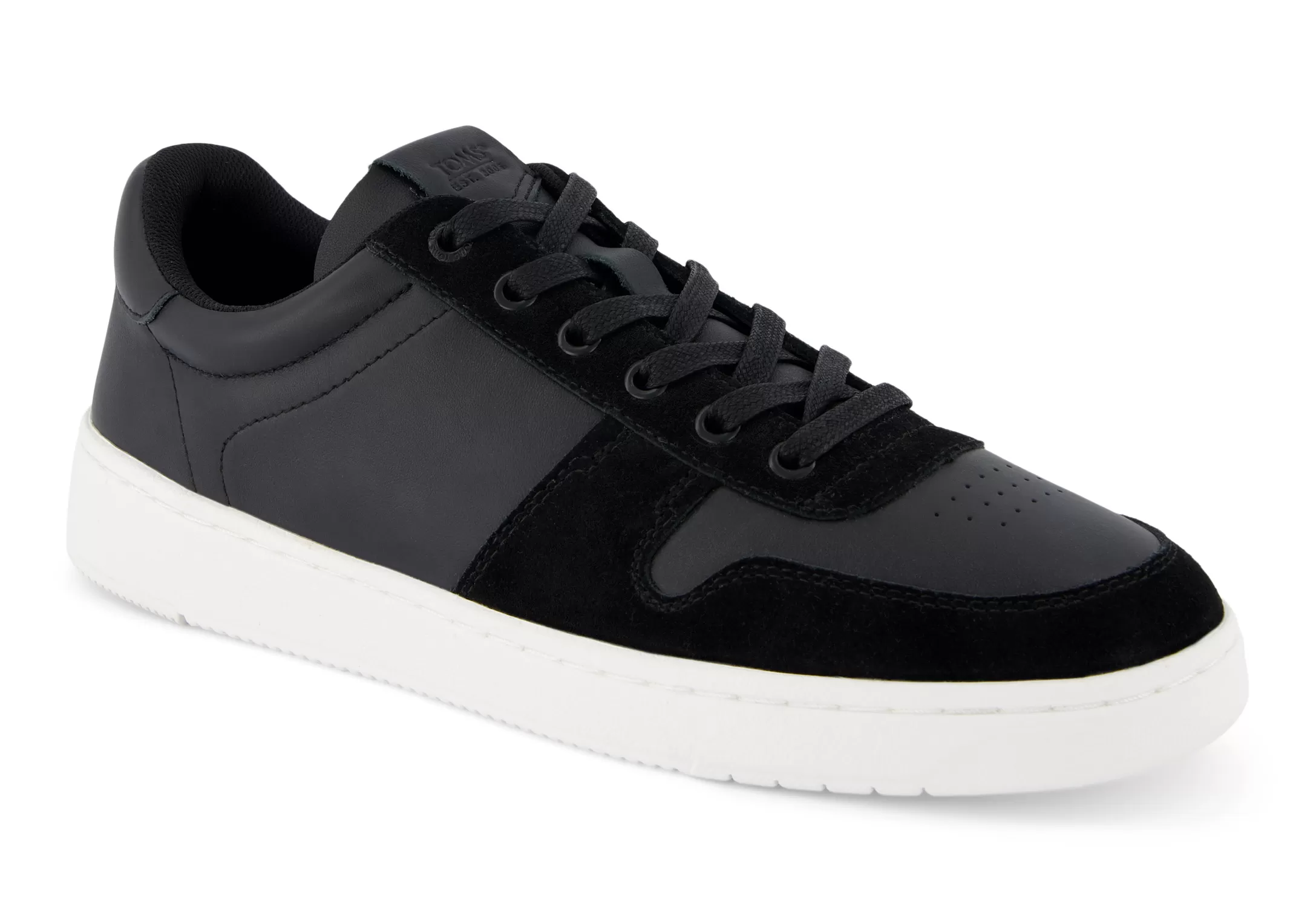 TRVL Lite Court Sneaker - Black Leather/Suede