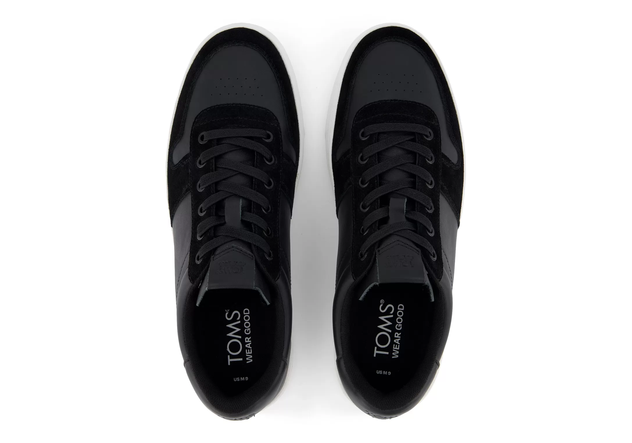 TRVL Lite Court Sneaker - Black Leather/Suede