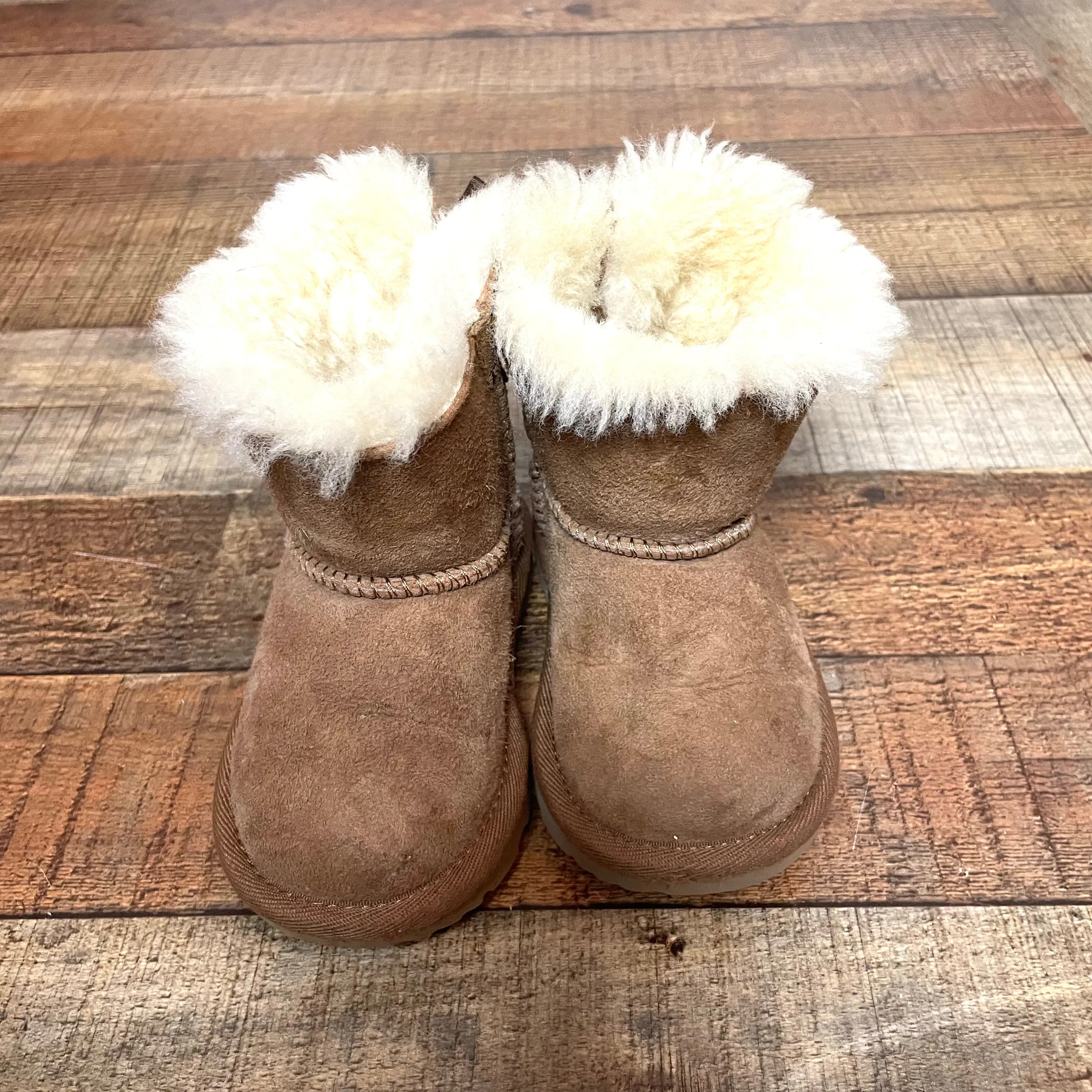 UGG Baby Girl's Faux Fur Bailey Bow Boots- Size 6