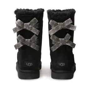 UGG Bailey Bow II Swirl Black Boots - Women's