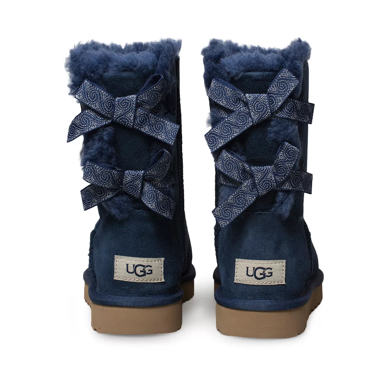 UGG Bailey Bow Swirl Navy Boots - Women's