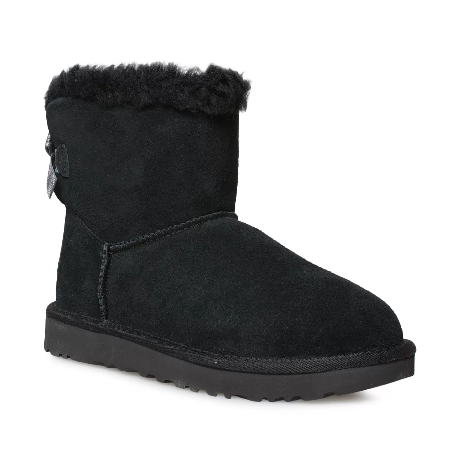 UGG Mini Bailey Bow Swirl Black Boots - Women's