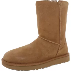 Ugg Womens Classic Short Zip Suede Lined Winter & Snow Boots