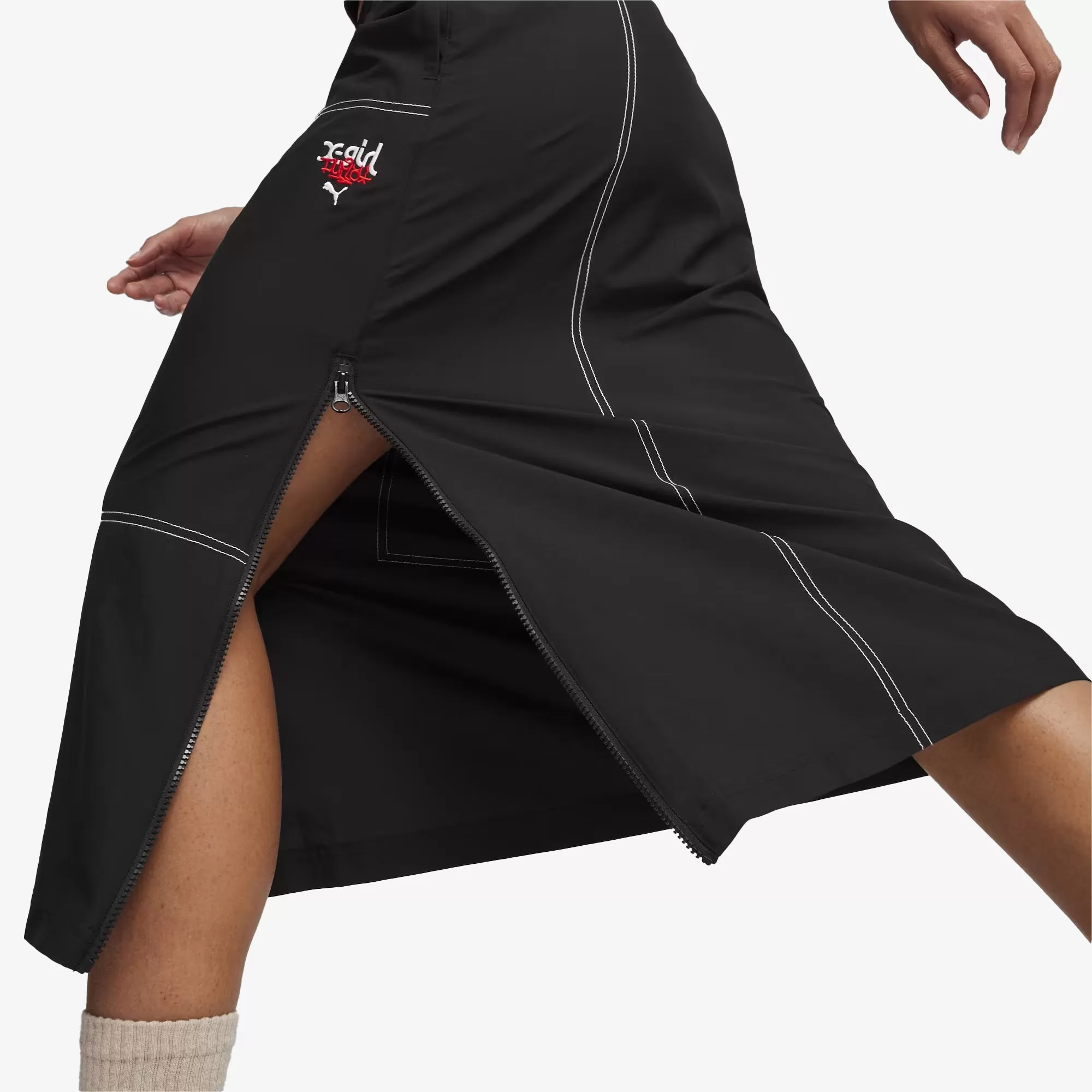 WMN'S X-GIRL MIDI SKIRT 'BLACK'